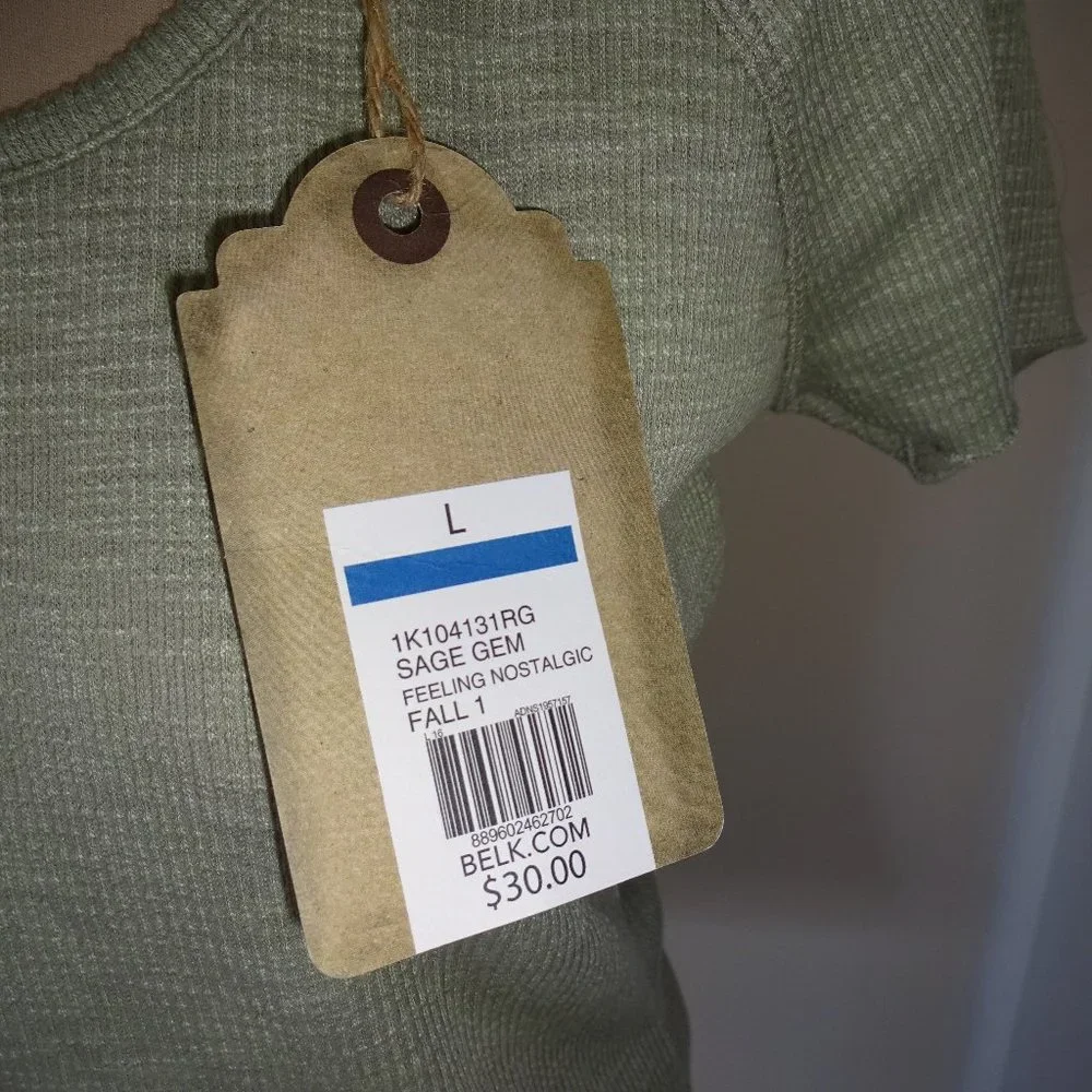 NWT New Womens Green True Craft Top Shirt L Short Sleeves - Picture 5 of 6